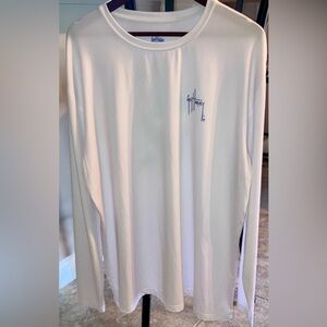 Men's Guy Harvey Performance White Long Sleeve Shirt Lightweight, XL Extra Large